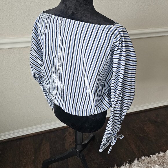 Scotch and Soda Women's Blue Stripped Shirt - Picture 6 of 8